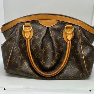 Authentic Louis Vuitton Tivoli Tote PM Brown Canvas Monogram, dust bag, Box.